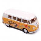 Diecast 5" 1962 Volkswagen Classical Bus With Decal 1:32 Love Peace Yellow