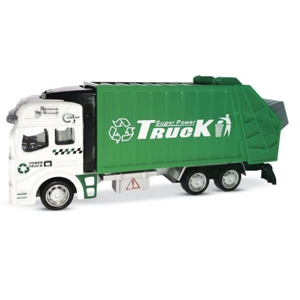 Diecast 1:48 Scale Pull Back Alloy Car Garbage Truck Kids Child Car Green