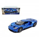 Diecast 2017 Ford Gt Blue Metallic 1/18 Car By
