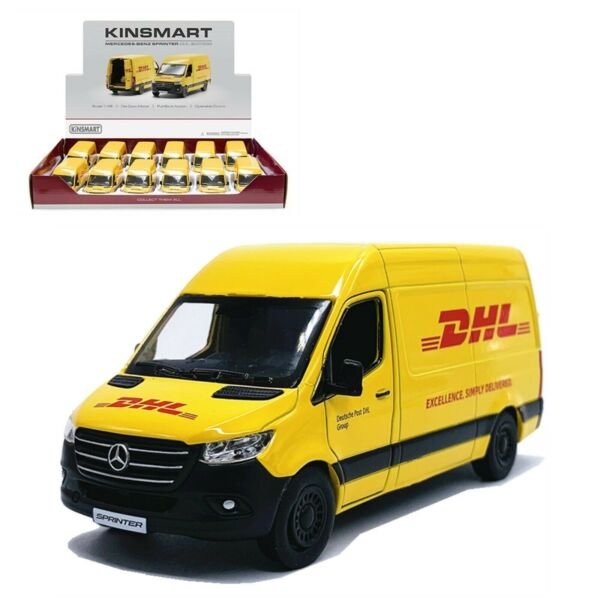 Diecast 12Pc Box 5'' Dhl Mercedes Benz Sprinter Van Car 1:48