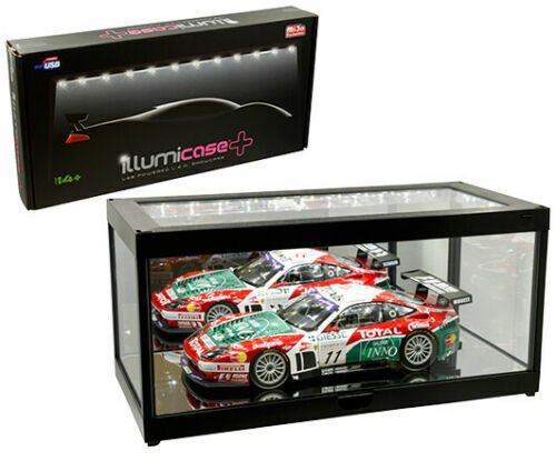 Diecast Collectible Display Show Case Illumicase+ Led Lights Mirror Base And Back Black