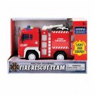 Diecast 7" Friction Power Fire Truck Firefighter Rescue Engine Light Sound Kids A