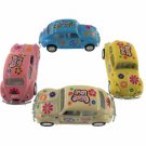Diecast 4Pc Set 2.5" 1967 Vw Beetle Pastel Decal Car 1:64