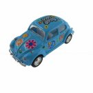 Diecast 2.5" 1967 Vw Beetle Pastel Decal Car 1:64 Blue