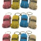 Diecast 12Pc Box 2.5" 1967 Vw Beetle Pastel Keychain Car 1:64