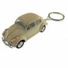 Diecast 2.5" 1967 Vw Beetle Pastel Keychain Car 1:64 Cream