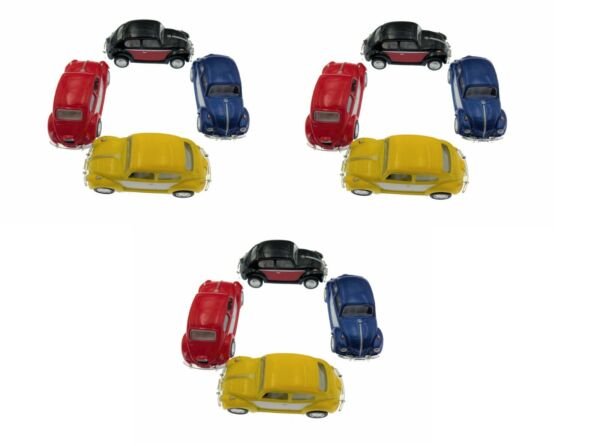 Diecast 12Pc Box 2.5" 1967 Vw Beetle 2Tone Car 1:64