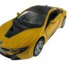 Diecast 5" Bmw I8 2 Door Coupe Car Pull Action 1:36 Yellow
