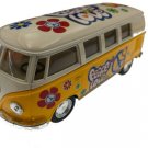 Diecast 5" Vw 1962 Volkswagen Bus Van Ivory Top Decal 1:32 Yellow