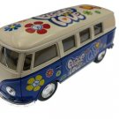 Diecast 5" Vw 1962 Volkswagen Bus Van Ivory Top Decal 1:32 Blue
