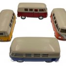 Diecast 4Pc Set 5" Vw 1962 Volkswagen Bus Van Ivory Top 1:32