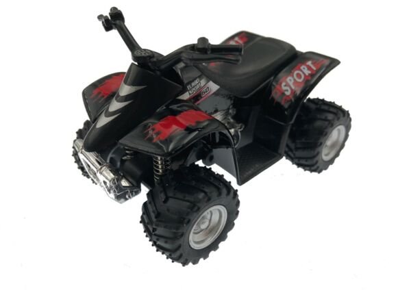 Diecast 3.5" Smart Atv Four Wheeler Car Off Road Quad Black
