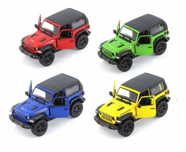 Diecast 4Pc Set 5" Jeep Wrangler Rubicon Hard Top Car 1:34