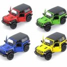 Diecast 4Pc Set 5" Jeep Wrangler Rubicon Hard Top Car 1:34