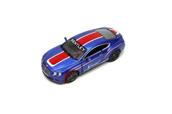 Diecast 5" 2012 Bentley Continental Gt Speed Decal Car 1:38 Blue