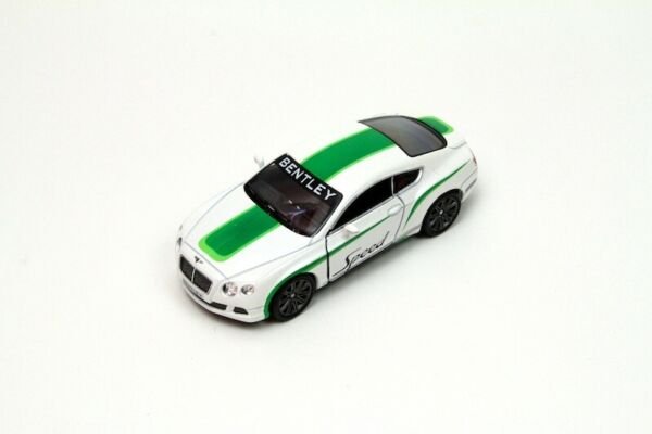Diecast 5" 2012 Bentley Continental Gt Speed Decal Car 1:38 White