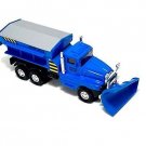 Diecast 6" Snow Plow Salt Truck Metal With Swivel Pull Action Blue