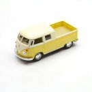 Diecast 5" Vw 1963 Volkswagen Bus Double Cab Pickup Pastel 1:34 Yellow