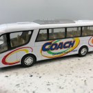 Diecast 7" Coach Tour Travel Bus Pull Action White