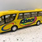 Diecast 7" Coach Tour Travel Bus Pull Action Yellow