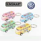Diecast 4Pc Set:2.5" 1962 Volkswagen Bus Keychain 1:64 Decal Pastel