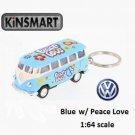 Diecast 2.5" 1962 Volkswagen Bus Keychain 1:64 Decal Pastel Blue
