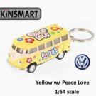 Diecast 2.5" 1962 Volkswagen Bus Keychain 1:64 Decal Pastel Yellow
