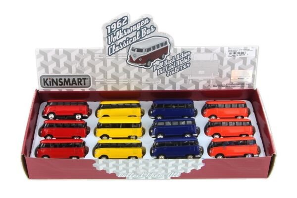 Diecast 12Pc Box 2.5" 1962 Volkswagen Bus Car Keychain 1:64