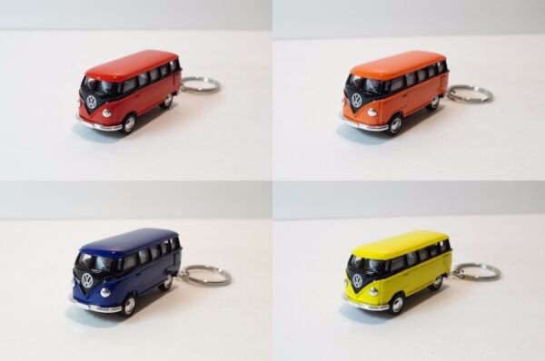 Diecast 4Pc Set 2.5" 1962 Vw Volkswagen Bus Car Keychain 1:64
