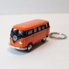 Diecast 2.5" 1962 Vw Volkswagen Bus Car Keychain 1:64 Orange