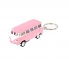 Diecast 2.5" 1962 Volkswagen Bus Car Keychain 1:64 Pastel Pink