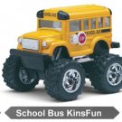Diecast 4" Monster Funny Big Wheel School Bus Pull Action Kids