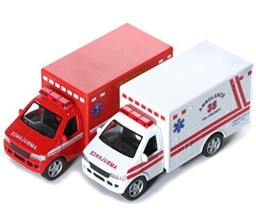 Diecast 2 Pc Set 5" Ambulance Paramedic Rescue Team Truck