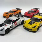 Diecast Set Of 4 5" Chevy Chevrolet Corvette C7 R Car 1:36