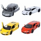 Diecast Set Of 4 5" Lamborghini Aventador Lp700 4 Car 1:38