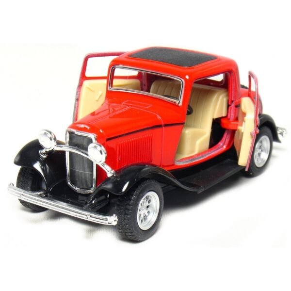 Diecast 5" 1932 Ford 3 Window Coupe Car 1:34 Red