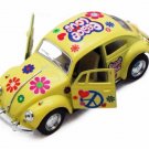 Diecast 5" 1967 Vw Classic Beetle Peace Decals 1:32 Volkswagen Yellow