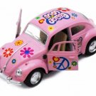 Diecast 5" 1967 Vw Classic Beetle Peace Decals 1:32 Volkswagen Pink