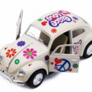 Diecast 5" 1967 Vw Classic Beetle Peace Decals 1:32 Volkswagen White