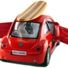 Diecast 5" Volkswagen Beetle With Surfboard 1:32 Vw Red