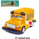 Diecast Brand 4" Kin School Bus Pull Action Play Fun