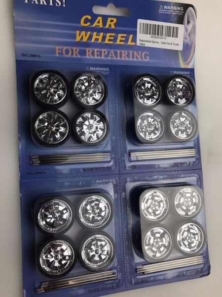 Diecast Chrome Replacement Wheels Tires Set Rims For 1/24 Scale Cars And Trucks 2005A