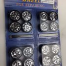 Diecast Chrome Replacement Wheels Tires Set Rims For 1/24 Scale Cars And Trucks 2005A