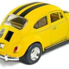 Diecast Volkswagen Beetle Vw Bug With Stripes 1:32 Yellow