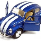 Diecast Volkswagen Beetle Vw Bug With Stripes 1:32 Blue