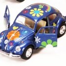 Diecast 5" 1967 Volkswagen Beetle With Flowers Decals 1:32 Blue