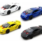Diecast Set Of 4 Lamborghini Sesto Elemento 1:38 Pull Action