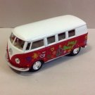 Diecast 5" 1962 Volkswagen Classical Bus With Decal 1:32 Love Peace Red