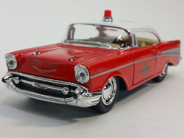 Diecast 5" 1957 Chevrolet Bel Air Fire Chief 1:40 Car Chevy