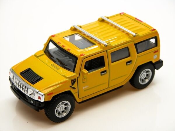 Diecast 5" 2008 Hummer H2 Suv 1:40 Car Pull Action Yellow